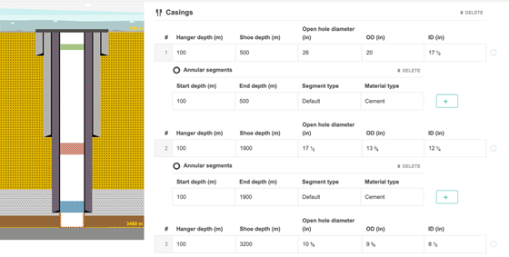 Casing architecture settings