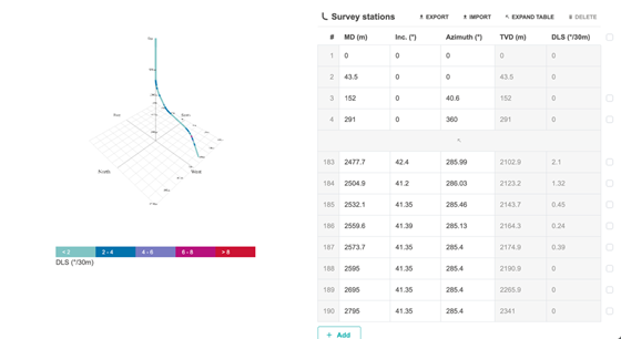 Trajectory input and import/export options
