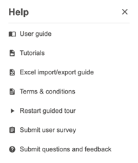 Help menu