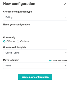 New configuration dialog for coiled tubing drilling.