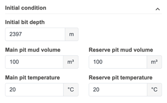 Initial conditions in the simulation dialog.