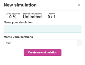 Create new simulation dialog