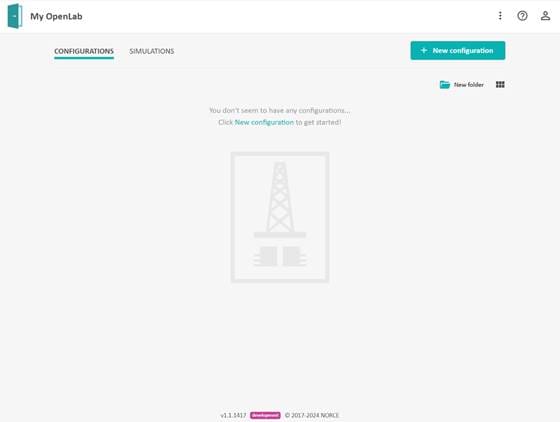 New configuration button on the Home page