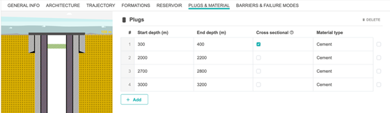 Plug definition and material table