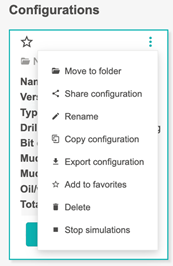 Configuration card in normal view.