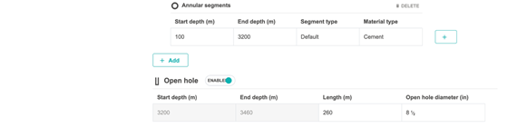 Annular segment settings
