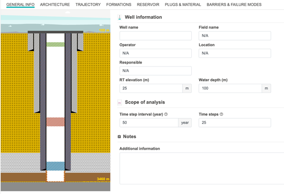 General information input panel