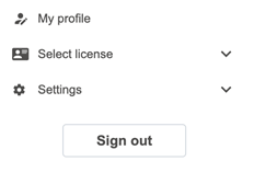 User menu